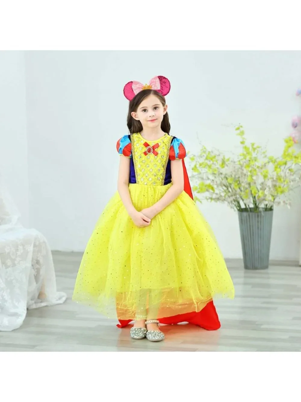 Women Red/Pink Shiny Bow Mickey Mouse Hair Headband For Cosplay